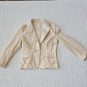 Banana Republic Beige Pinstripe Blazer